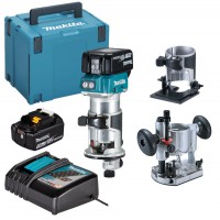 Makita DRT50RTJX2 18V LXT Brushless Cordless Compact Router Kit 2 x 5.0Ah Batteries, DC18RC Fast Charger £389.95